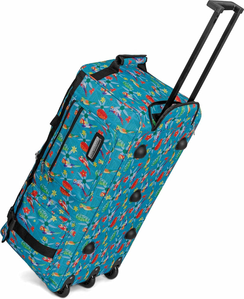 normani Jumbo Reisetasche XXL Trolly mit Rollen aus robustem Material Farbe Papagei / 80 Liter Papag