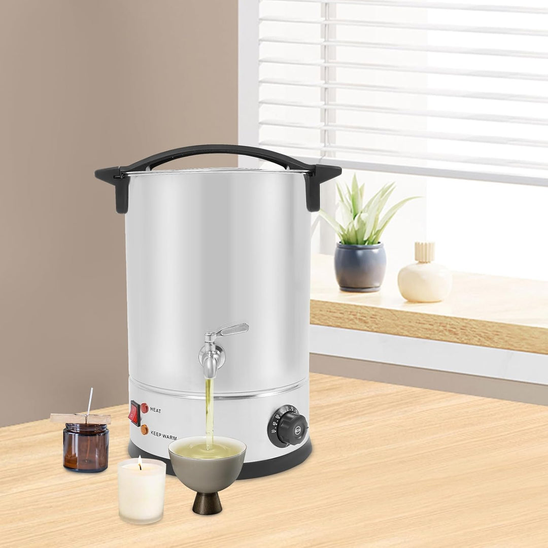 Cutycaty 8L/10L/12L/15L Wachsschmelzer für Kerzen 1800W Elektrischer Wachsschmelzofen aus Edelstahl