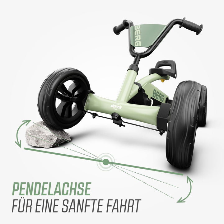 BERG Buzzy Grün Go-Kart für Kinder ab 2 Jahren, grünes Tretfahrzeug Kettcar, Kindergokart Tretauto m