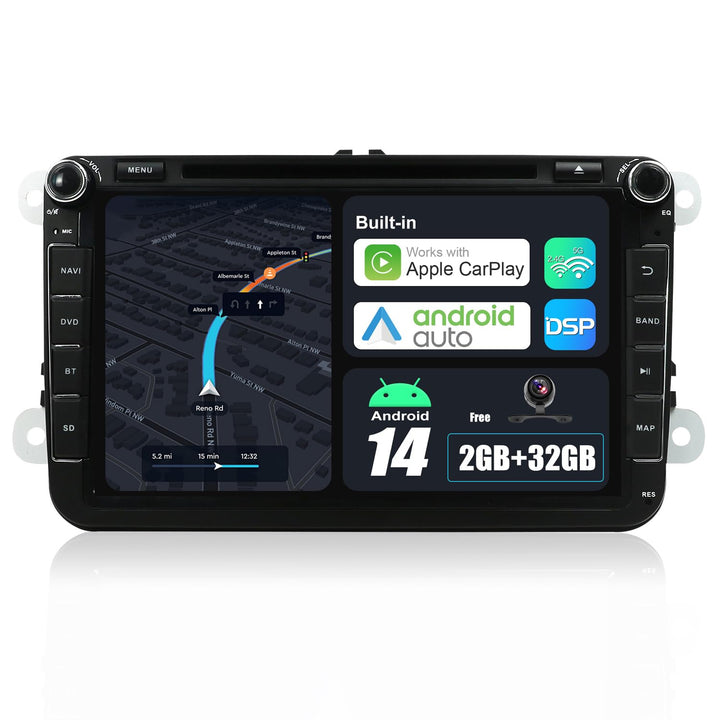 JOYX Android 10 Autoradio Passt für VW Passat/Golf/Skoda/Seat - GPS 2 Din - Rückfahrkamera Canbus KO