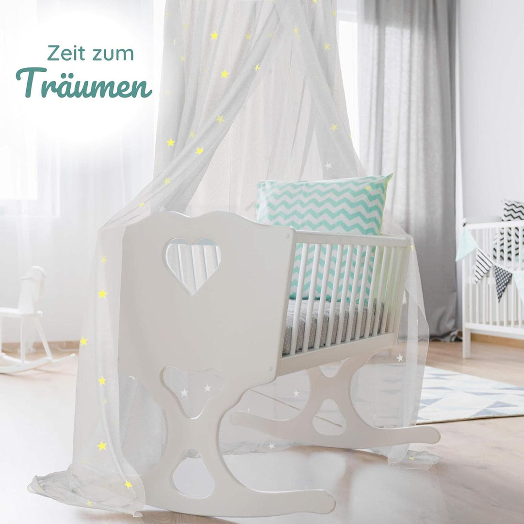 BEARTOP Baldachin Kinderzimmer | 6 Farben | ohne Bohren | Tüll | mit stabilem Ring | Ring Wird in St