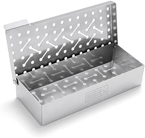 Weber Räucherbox (24 x 12 x 5cm), aus langlebigen Edelstahl, mit Lüftungschlitzen, einfaches befülle