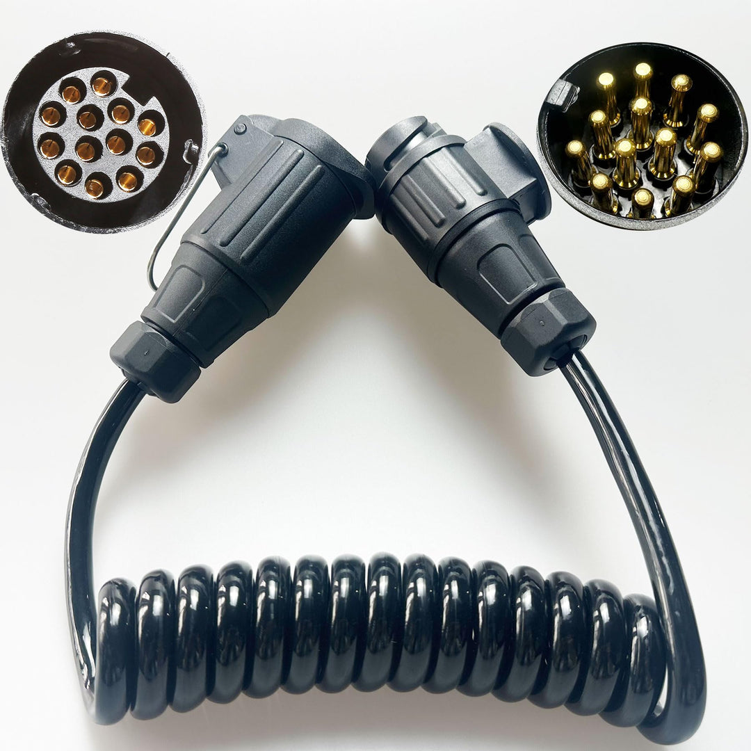 Anhänger Adapter Spiralkabel 7 Polig Max.2M,13 auf 13 Anhänger Verlängerung Kabelverbinder fur LKW R