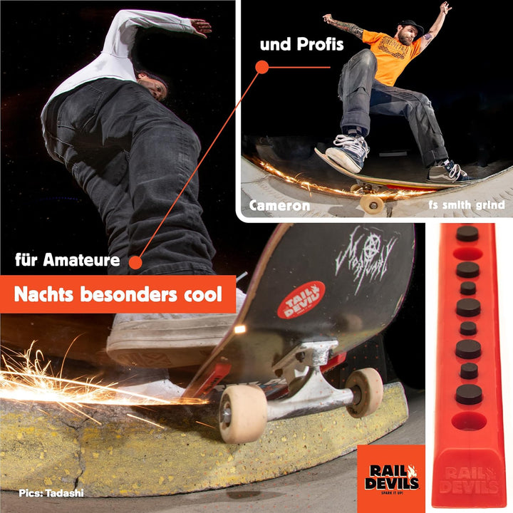 The Original Tail Devil Spark It Up! ® Funkenplatte für Skateboard für Kinder ab 8 Jahre & Erwachsen