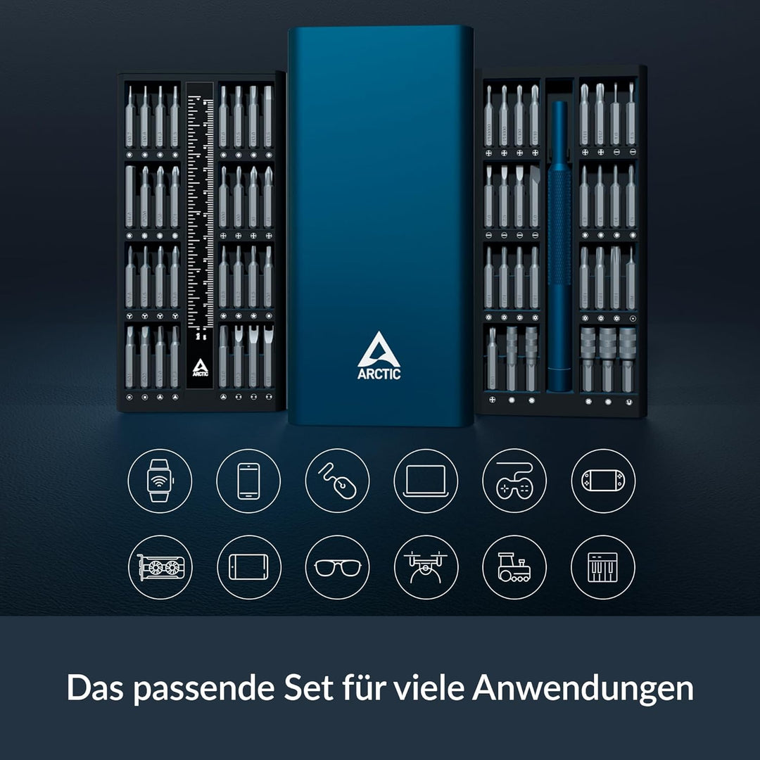 ARCTIC Precision Screwdriver Toolkit - Präzisionsschraubendreher-Set 62 in 1, Kreuz/Schlitz/Torx/Poz