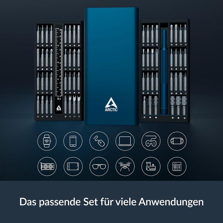 ARCTIC Precision Screwdriver Toolkit - Präzisionsschraubendreher-Set 62 in 1, Kreuz/Schlitz/Torx/Poz