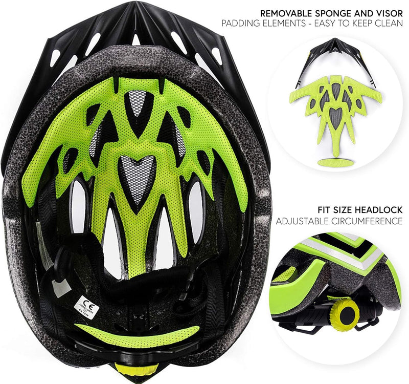 meteor® Marven Fahrradhelm Herren Damen Kinder-Helm MTB rollerhelm mädchen kinderfahrradhelm für Dow