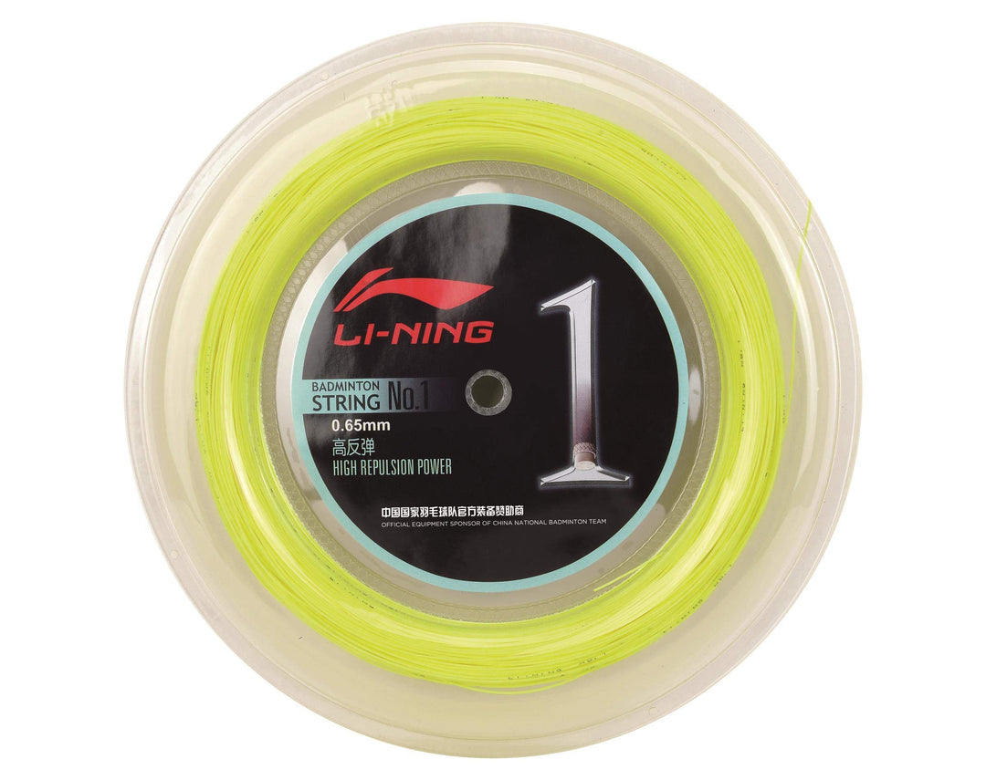 LI-NING High-Performance Badmintonsaite No.1 Badmintonstring 200m AXJJ072 gelb, gelb