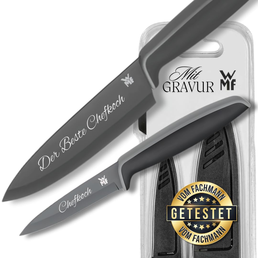 Premium WMF Touch Messerset 2-teilig, Küchenmesser mit Schutzhülle, Personalisierte Geschenke, Kochm