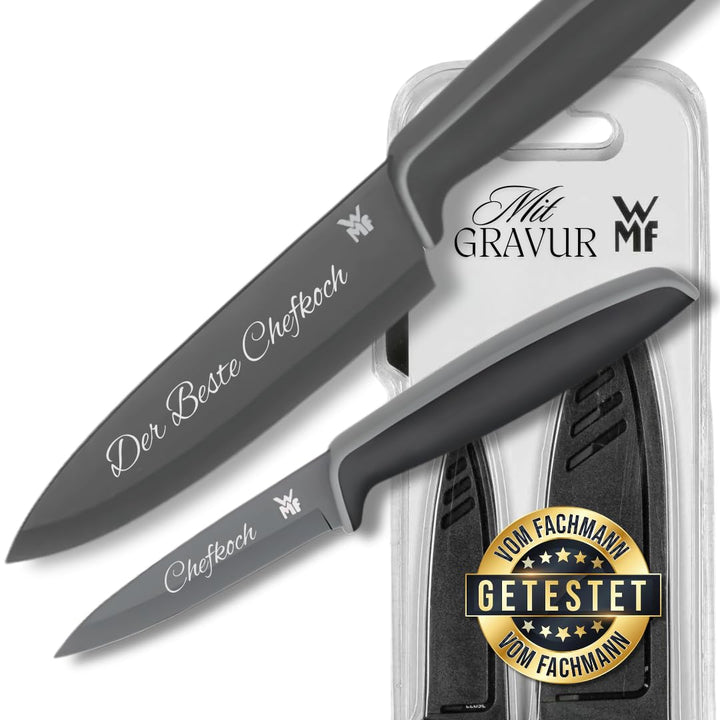 Premium WMF Touch Messerset 2-teilig, Küchenmesser mit Schutzhülle, Personalisierte Geschenke, Kochm