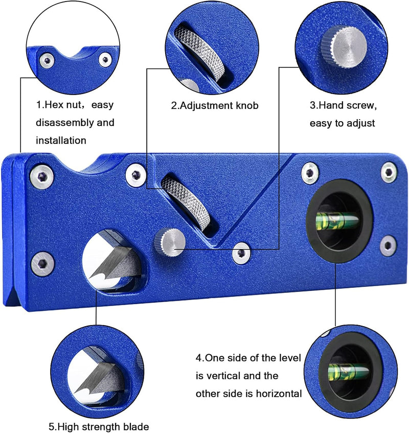 Holzbearbeitungskanten-Eckblockhobel, Tragbare Fasenhobel + 7 Arten von Fräsköpfen, Holzbearbeitungs