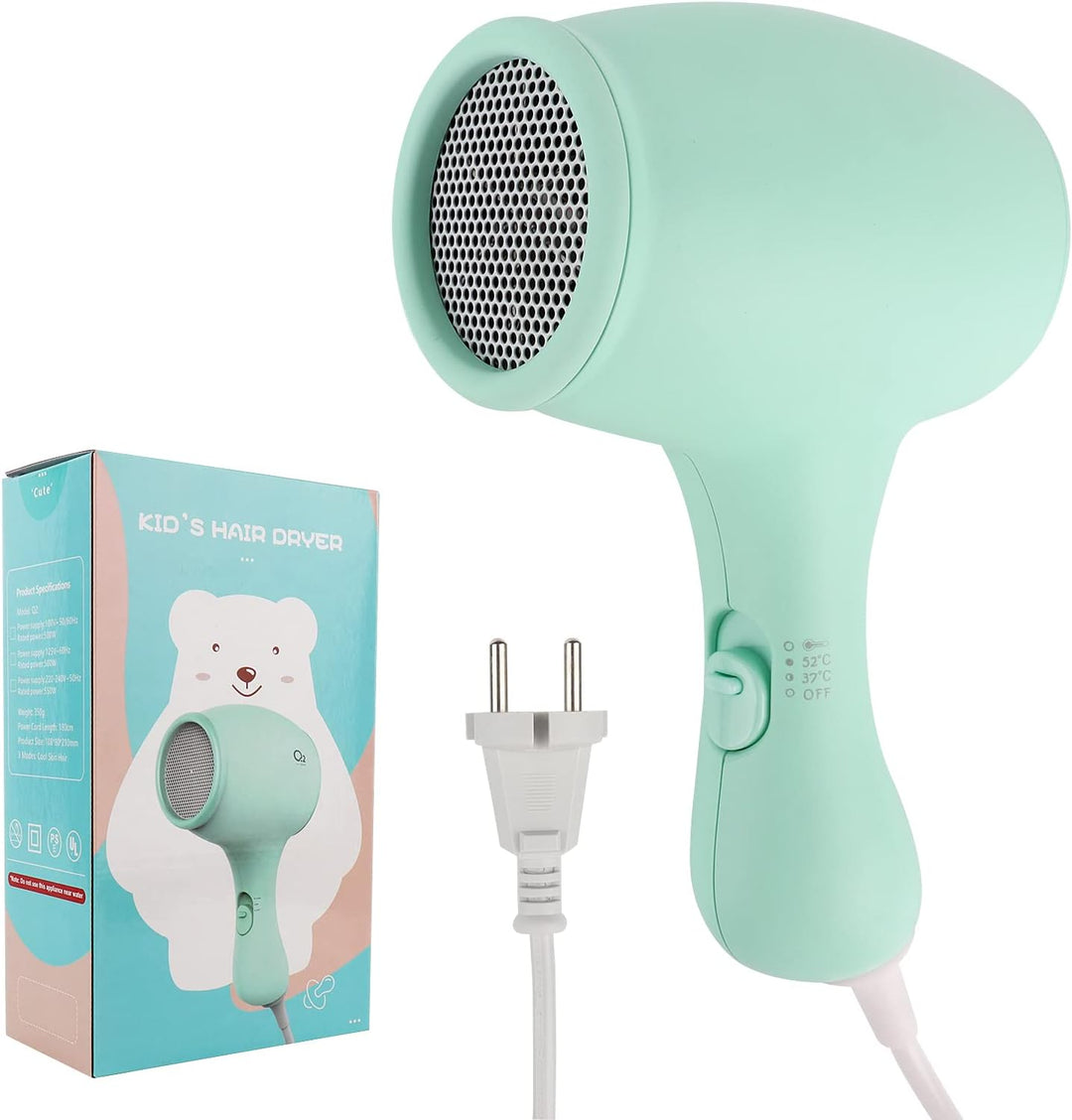 Lotvic Kinderfön, 550W Miniföhn für Mädchen, Föhn für Kinder, Kinder Föhn mit 3 Temperatur, Reiseföh