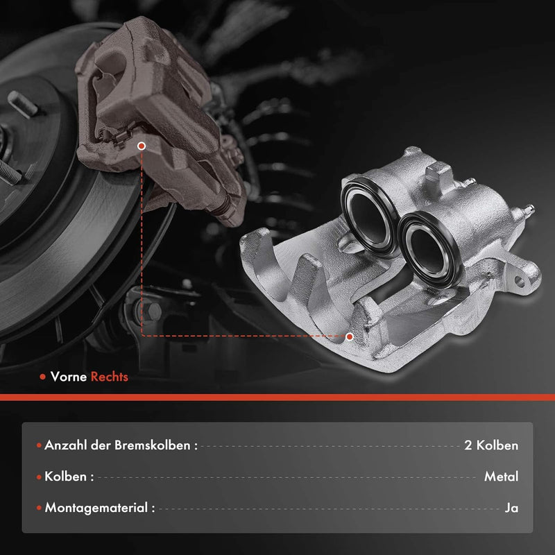 Frankberg 1x Bremssattel Bremszange Vorne Rechts Kompatibel mit Jumper 1.9L-2.8L 1994-2006 Ducato 2.