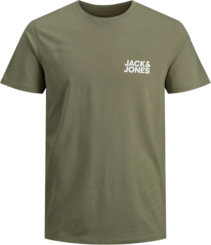 JACK & JONES Herren T-Shirt (3er Pack) S 3er Pack (Grün, Dunkelgrau, Schwarz), S 3er Pack (Grün