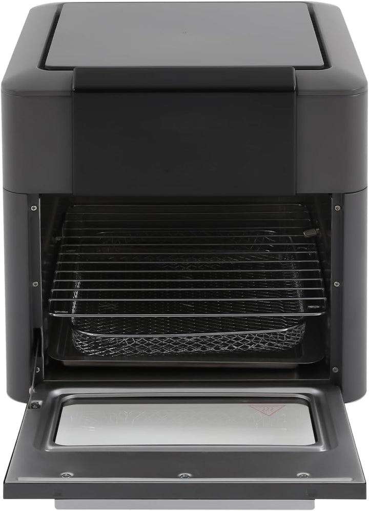 Grau Heissluftofen, 12l Mini-Ofen Heissluftfritteuse Mini-Backofen Air Fryer ohne Öl für Haushalten,