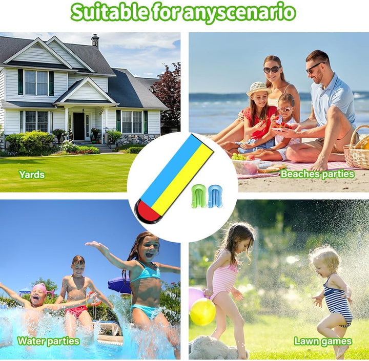 Wasserrutsche Garten, 480 cm/15.8ft Doppel Wasserrutschmatte mit Eingebautem Sprinkler, Rutschbahn O