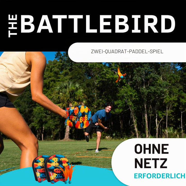 Waboba Battle Bird - Rethink Your Paddle Game - Backyard Set Includes: 2 Wearable Paddles, 2 small B