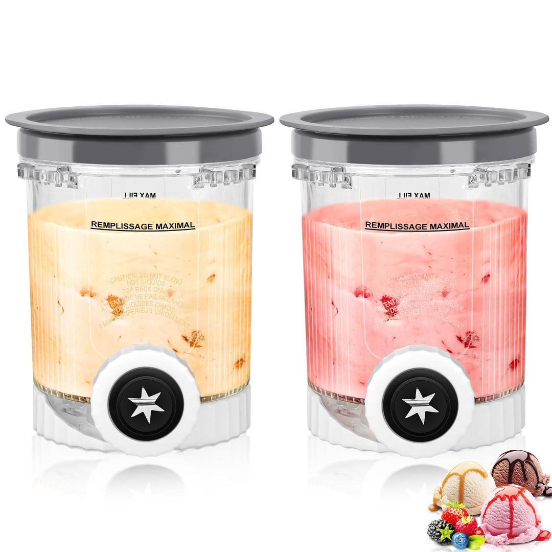 Für Ninja Creami Deluxe Pints und Deckel, kompatibel mit Ninja NC501 NC500 Serie 11-in-1 Creami De