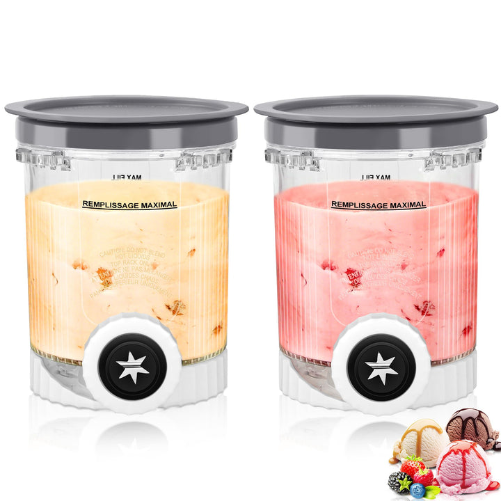 Für Ninja Creami Deluxe Pints und Deckel, kompatibel mit Ninja NC501 NC500 Serie 11-in-1 Creami De