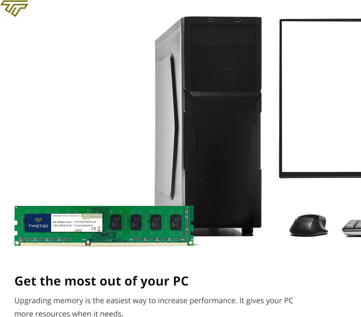 Timetec 16GB KIT(2x8GB) DDR3 1333 MHz PC3-10600 Non-ECC Ungepuffert 1,5V CL9 2Rx8 Dual Rank 240 Pin