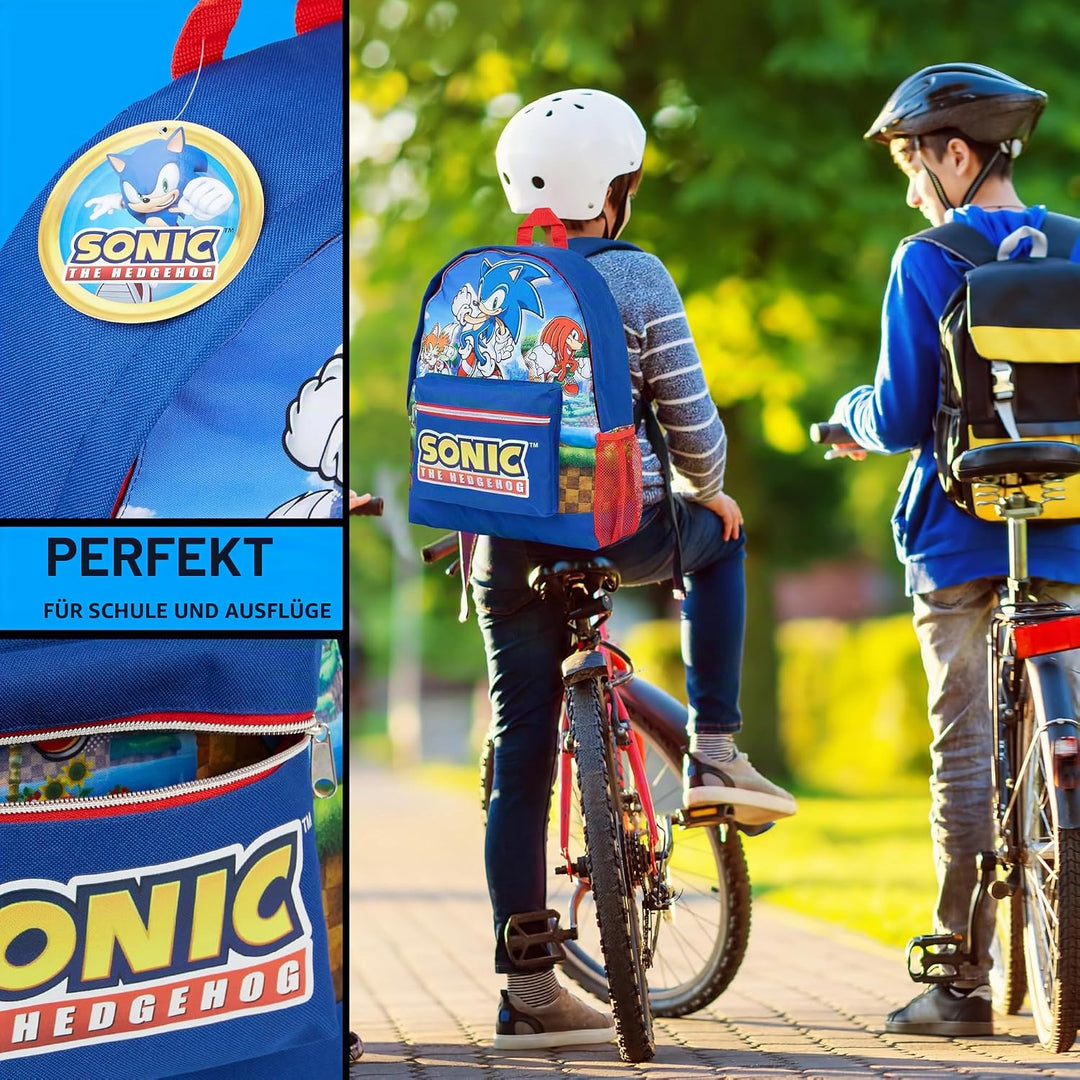 Get Trend Sonic The Hedgehog Rucksack Kinder, Schulrucksack Jungen Mädchen Backpack Unisex Kinderruc