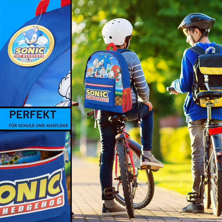 Get Trend Sonic The Hedgehog Rucksack Kinder, Schulrucksack Jungen Mädchen Backpack Unisex Kinderruc