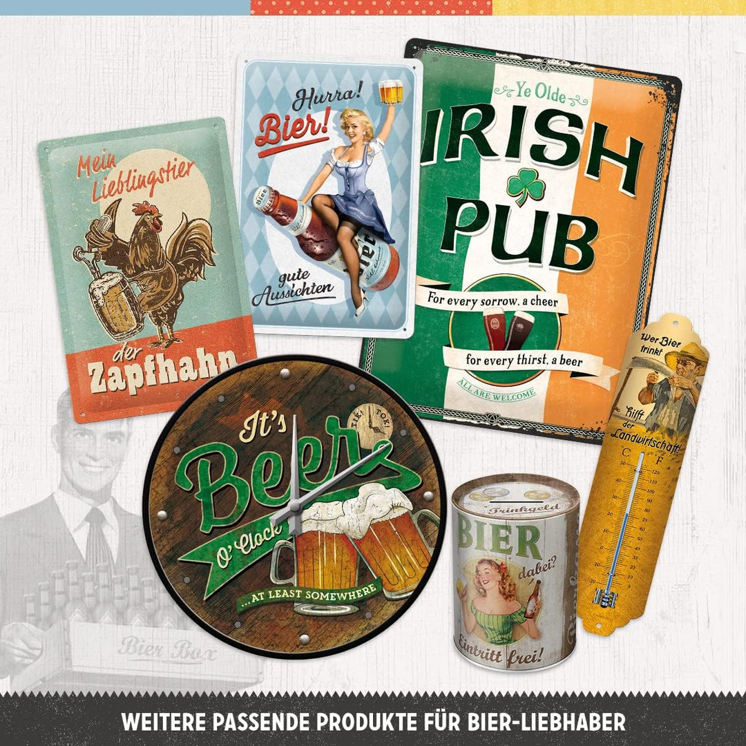 Nostalgic-Art Retro Blechschild, Wer Bier trinkt hilft der Landwirtschaft – Geschenk-Idee als Bar-Zu