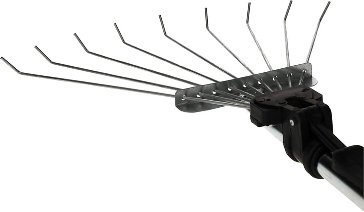 KOTARBAU® Robuster Fächerbesen 32 cm aus Metall Verstellbar 60 - 245 mm Minirechen mit 9 Zinken Laub