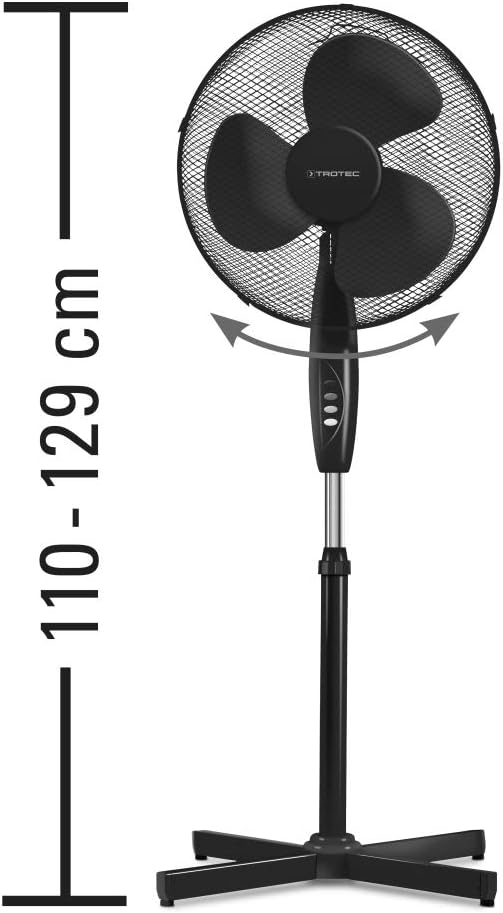 TROTEC TVE 18 S Standventilator 50 Watt 3 Geschwindigkeitsstufen 90°-Oszillation Ventilatorflügeldur