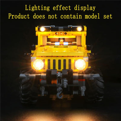 GEAMENT LED Licht-Set Kompatibel mit Lego Jeep Wrangler - Beleuchtungsset für Technic 42122 Baumodel