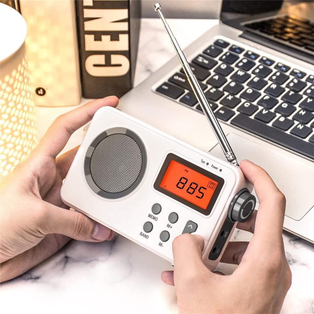Multifunktionsradio - Batteriebetriebener AM-FM-Weltempfänger mit grossem Display, Zeitfunktion, Wec
