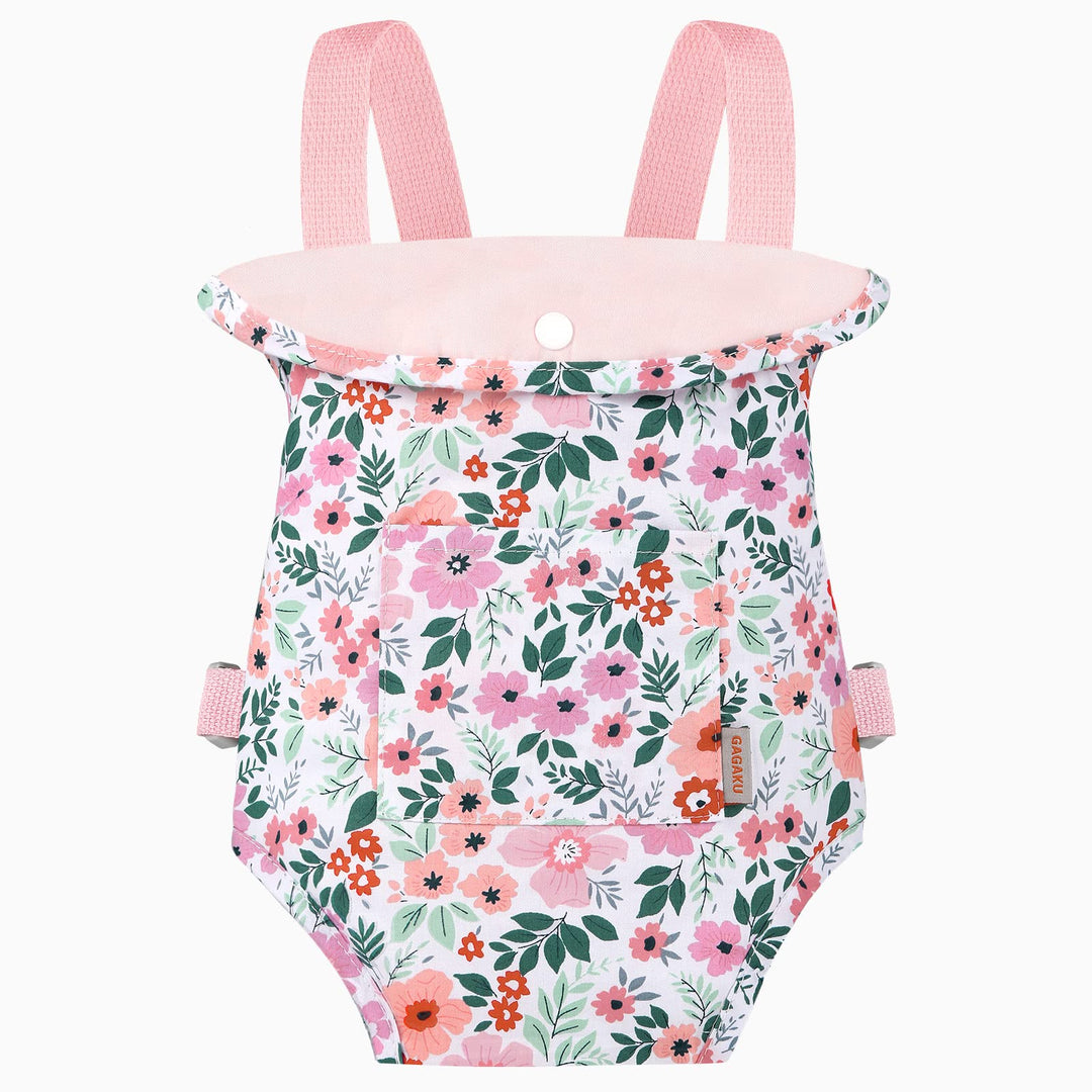 GAGAKU Puppentrage Puppen Bauchtrage Puppen Tragesitz Puppenzubehör mit Verstellbaren Trägern - Rosa