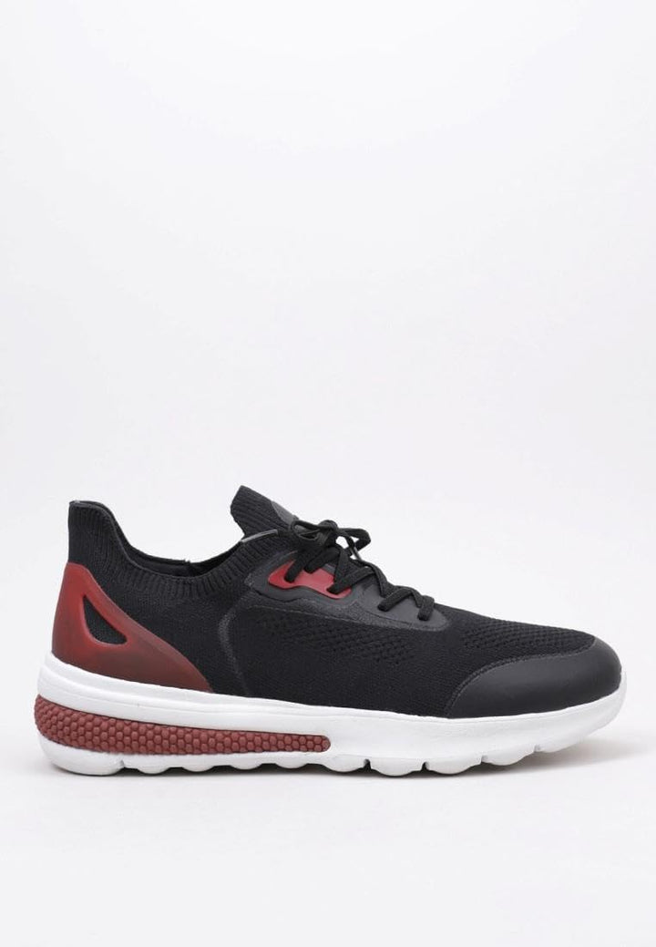Geox Herren U Spherica Actif Sneaker 41 EU Black Red, 41 EU Black Red