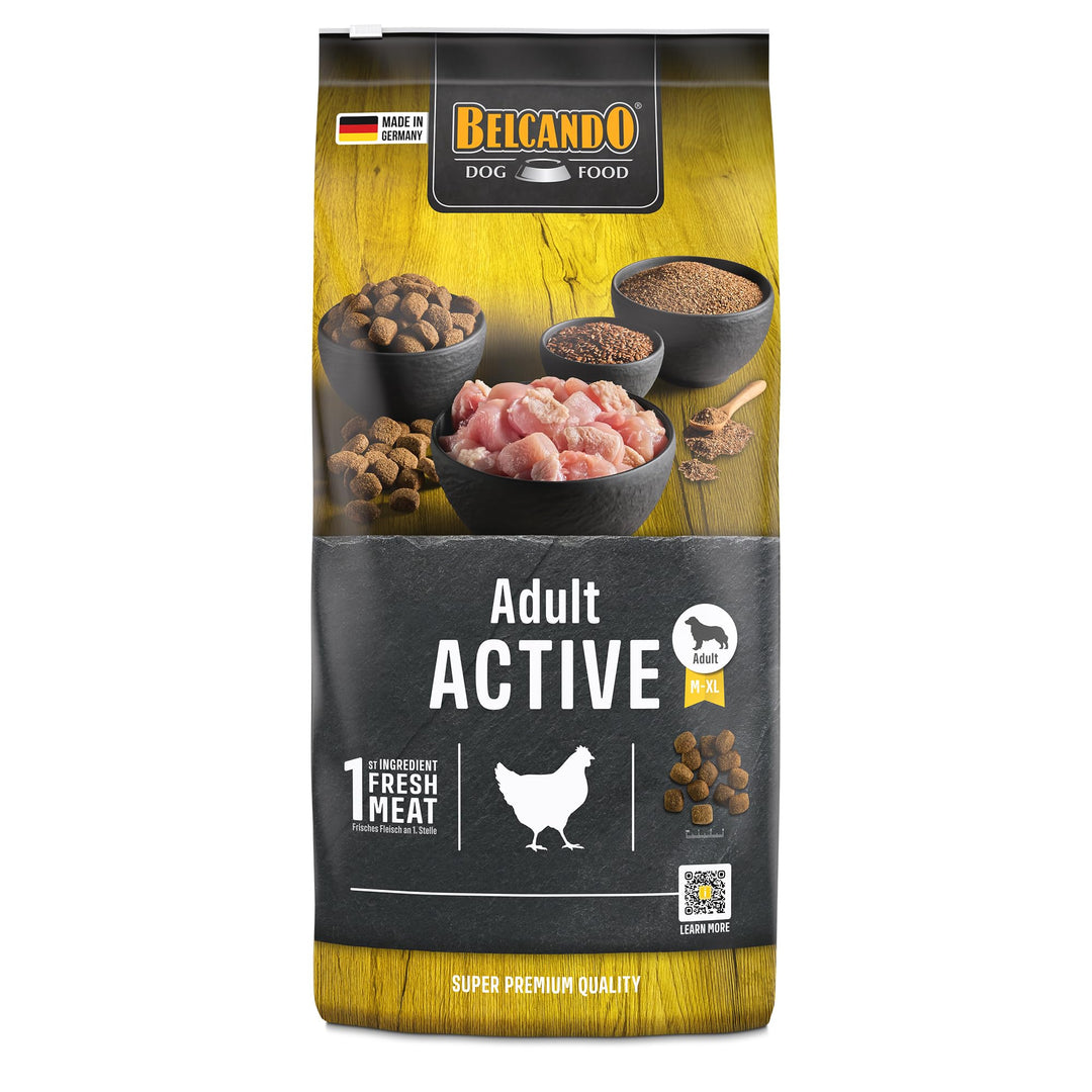 Belcando Adult Active [12,5 kg] Hundefutter | Trockenfutter für aktive Hunde &amp; Sporthunde | Alleinfu