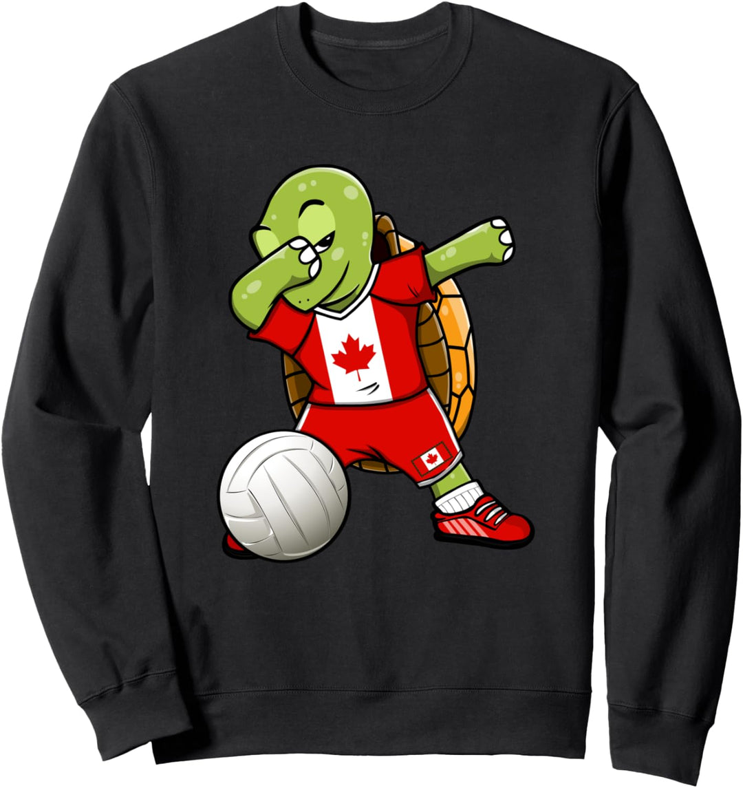 Dabbing Turtle Kanada Volleyball Fans Trikot Kanadische Flagge Sweatshirt