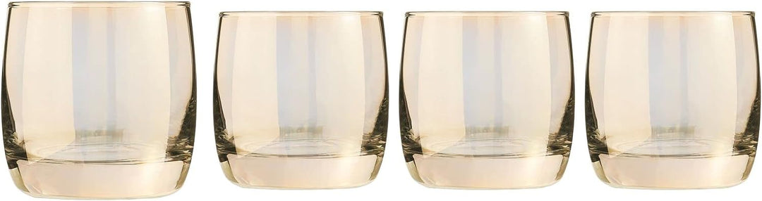 CreaTable, 21347, Serie SHINY Gold, Whiskybecher 4 teilig, Glas, Whiskybecher 4 teilig
