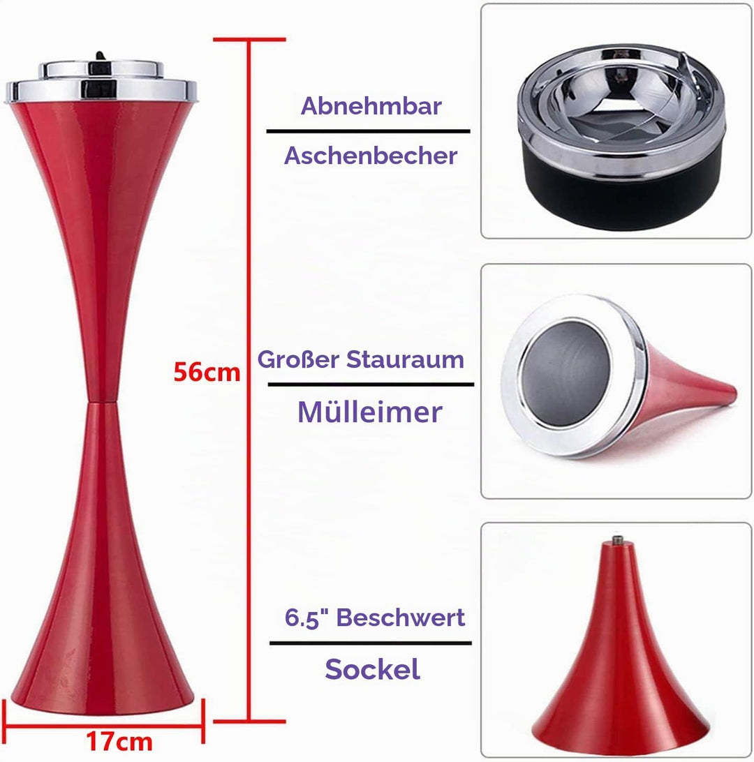 Modern Aschenbecher mit Standfuss Garten Ascher Freistehend Standaschenbecher Standascher Zigaretten