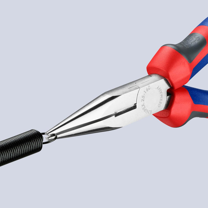 Knipex Flachrundzange mit Schneide (Radiozange) verchromt, mit Mehrkomponenten-Hüllen 160 mm 25 05 1