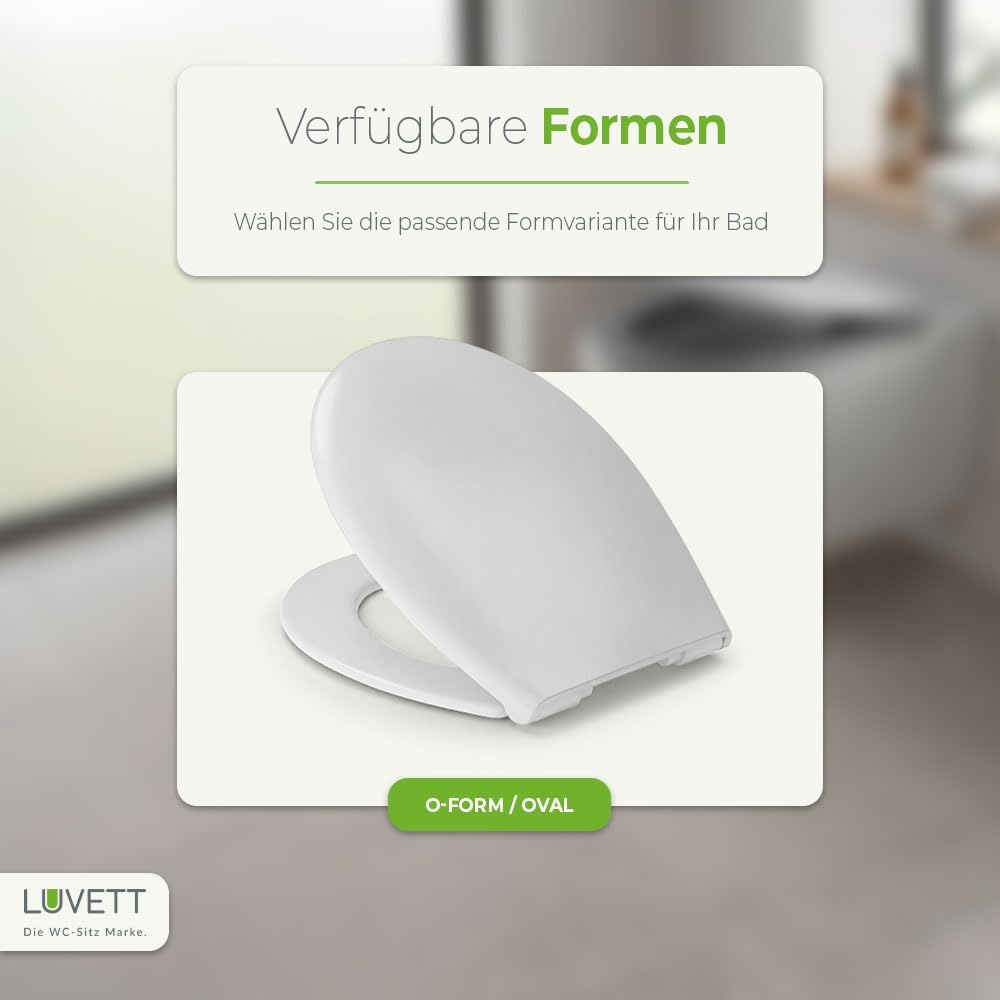 LUVETT® WC-SITZ C290, oval, doppelte Absenkautomatik Softclose, einfache Reinigung,Toilettendeckel a