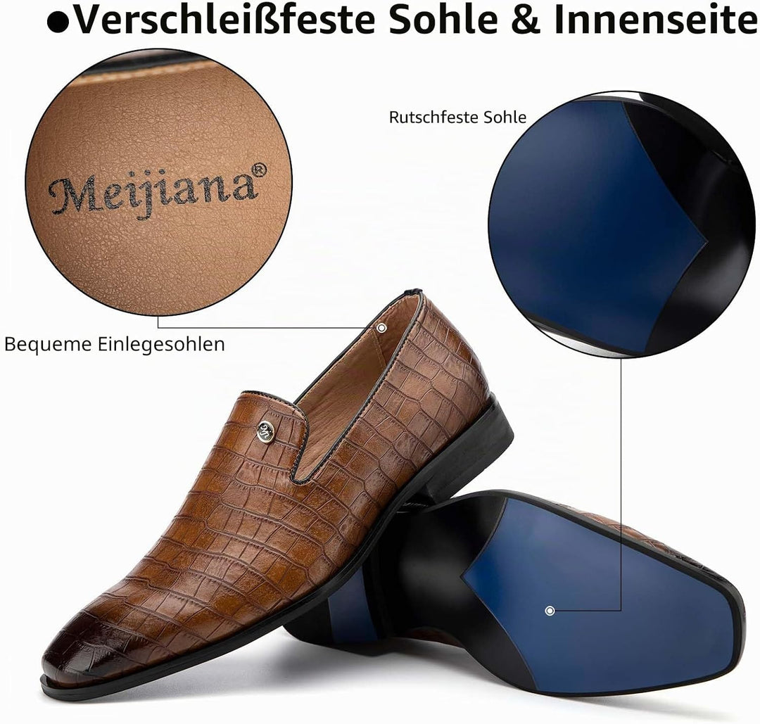 MEIJIANA Herren Mokassins Klassische Herren Anzug Schuhe Elegante Schuhe Leder Sommer Freizeitschuhe