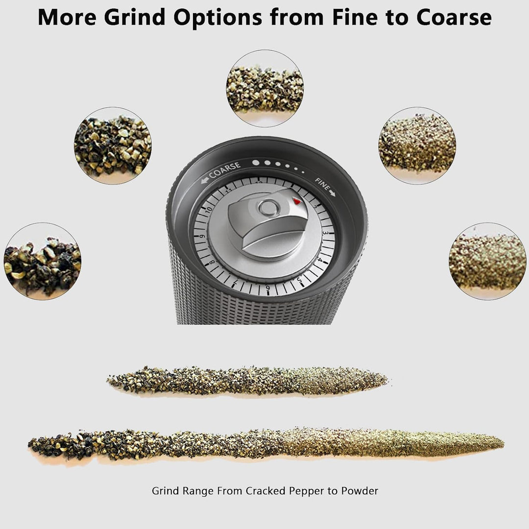 Luvan Professional Grade Pfeffermühle, Manuelle Hochleistungs-Aluminium-Pfeffermühle, Top-Gewürzmühl