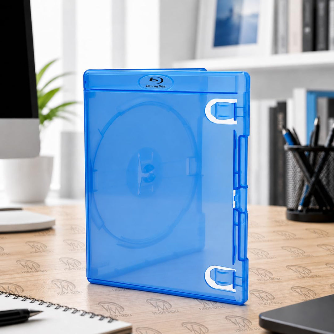 10 x Amaray Blu-Ray 14 mm Aufbewahrungsbox für eine einzelne (1) Disc mit Logo in Verpackung