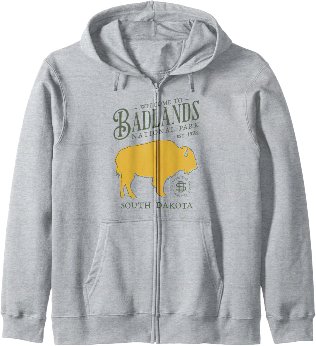 Vintage Badlands South Dakota US Nationalpark Bison Kapuzenjacke