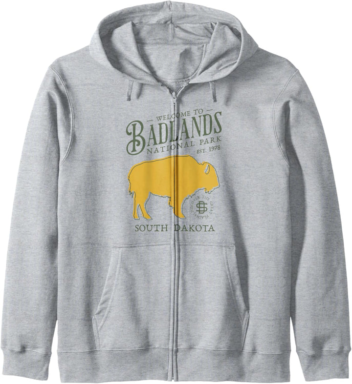 Vintage Badlands South Dakota US Nationalpark Bison Kapuzenjacke