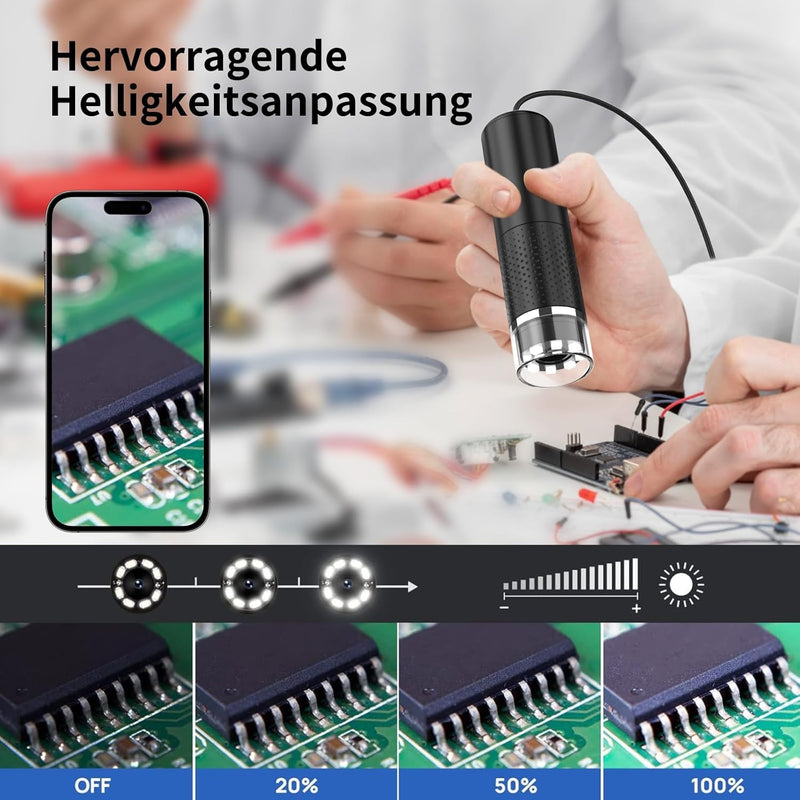 Handy-Mikroskop, Ashfly USB Mikroskop für Kinder 10 Bis 200X tragbares Taschenmikroskop, 3 Stufen ei
