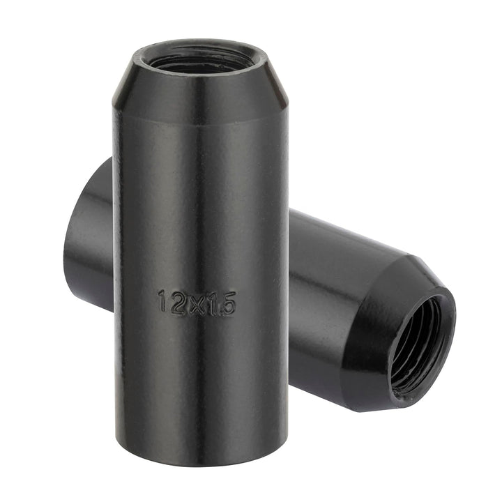 20 Stück Kegel 60° 45mm Schmal Sechskantschlüssel Stahl Lug Nuts M12 x 1,5 Radmuttern (Schwarz), Sch