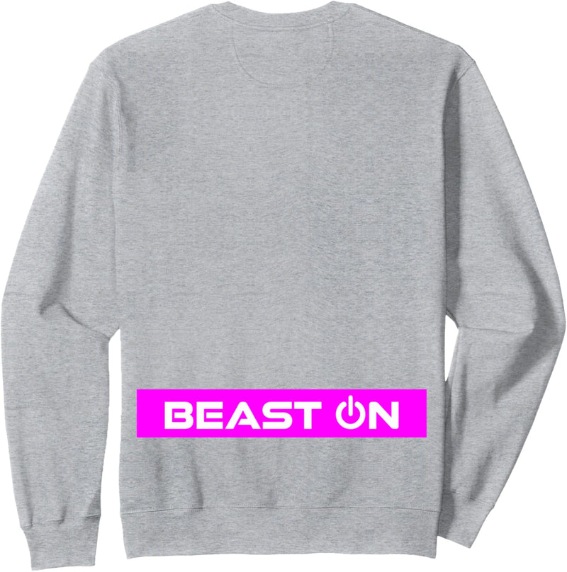 Beast ON Rücken Motiv Fitness Gym Motivation pinke Farbe Sweatshirt