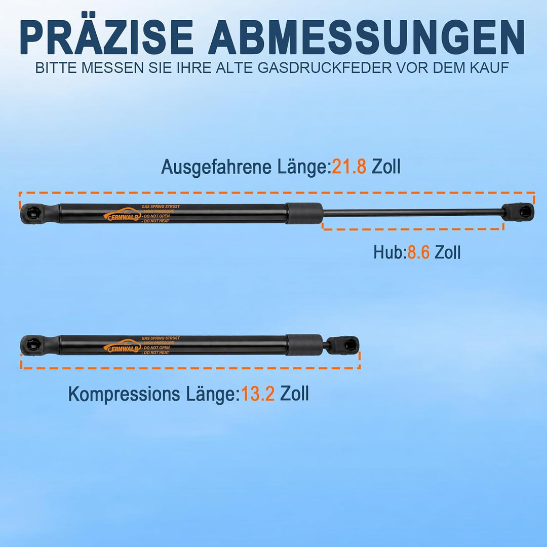 2Pcs Heckklappe Dämpfer Gasdruckfeder kompatibel für VW Polo 6R 6C 1.2L | Schrägheck 2011-2014, für