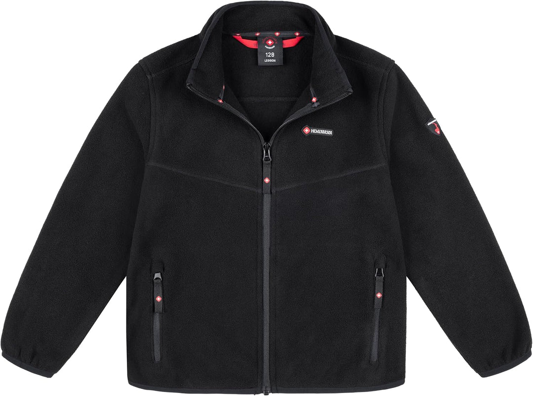 Höhenhorn Leggon Kinder Fleece Jacke Jungen Mädchen Full Zip Outdoor Freizeit 140 Schwarz, 140 Schwa