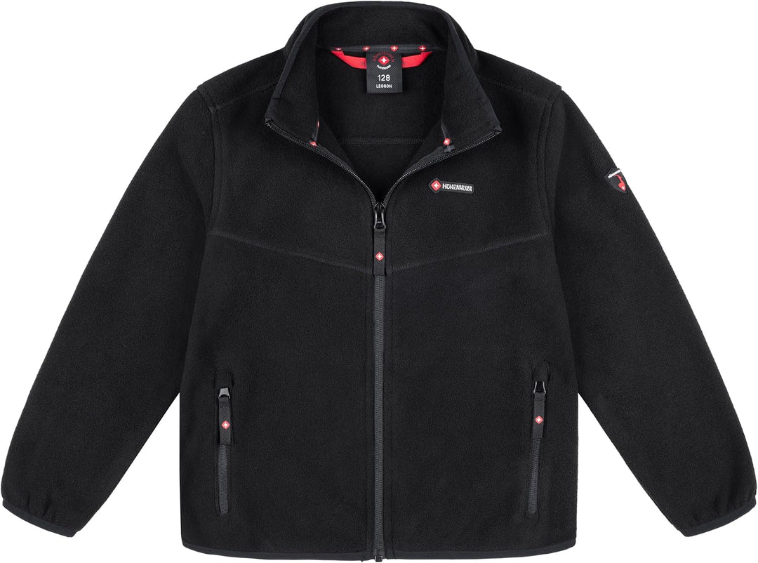Höhenhorn Leggon Kinder Fleece Jacke Jungen Mädchen Full Zip Outdoor Freizeit 116 Schwarz, 116 Schwa